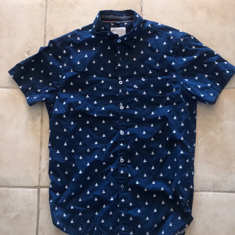 Denim & Flower Slim Fit Shirt